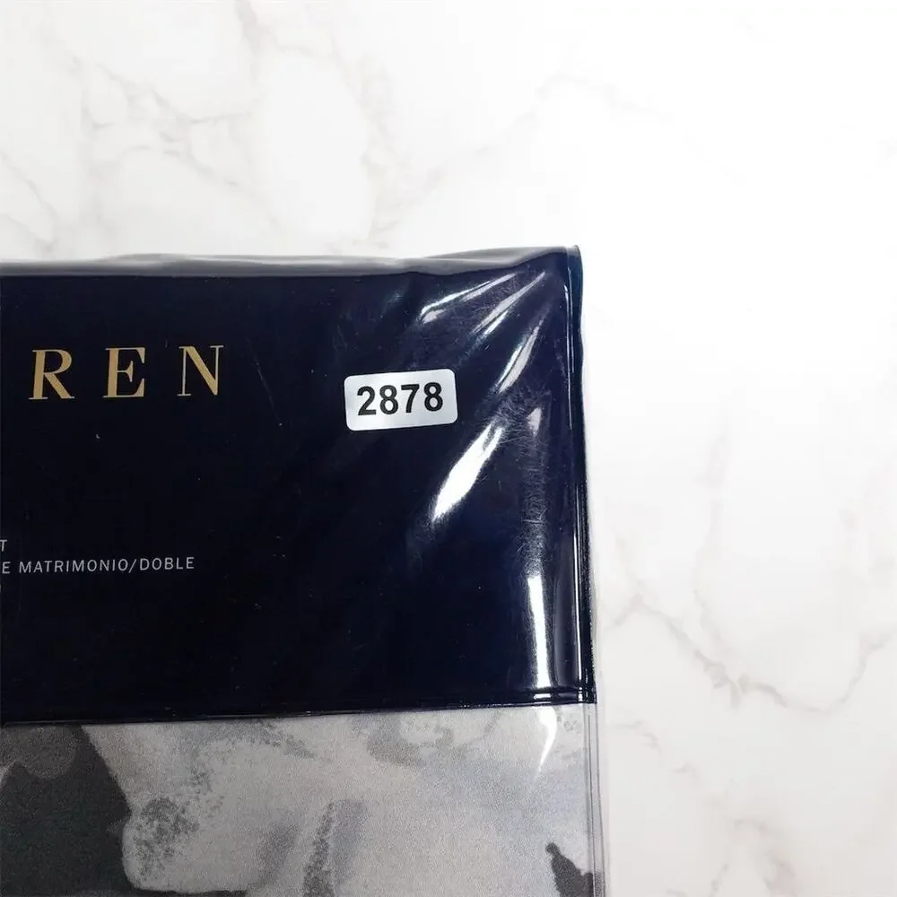 New Ralph Lauren Avery Floral Duvet Cover Queen/Full Charcoal Gray Luxury $425